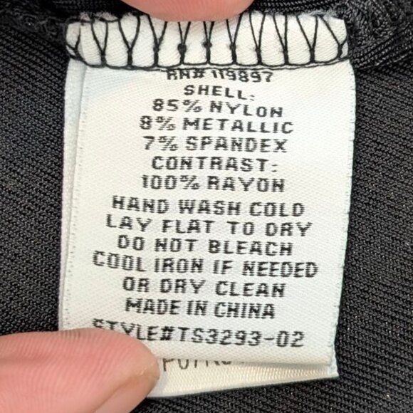 Lucky Brand Dark Metallic Keyhole Stretch Top - Picture 7 of 7